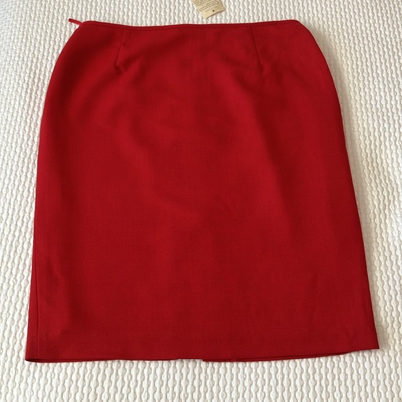 Vintage virgin wool skirt, Made in Italy by Luisa Spagnoli, pencil, lined, red - Picture 8 of 10